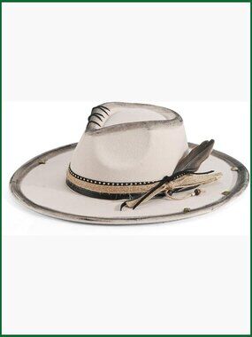 Wide Brim Fedora Hat Retro Western Felt